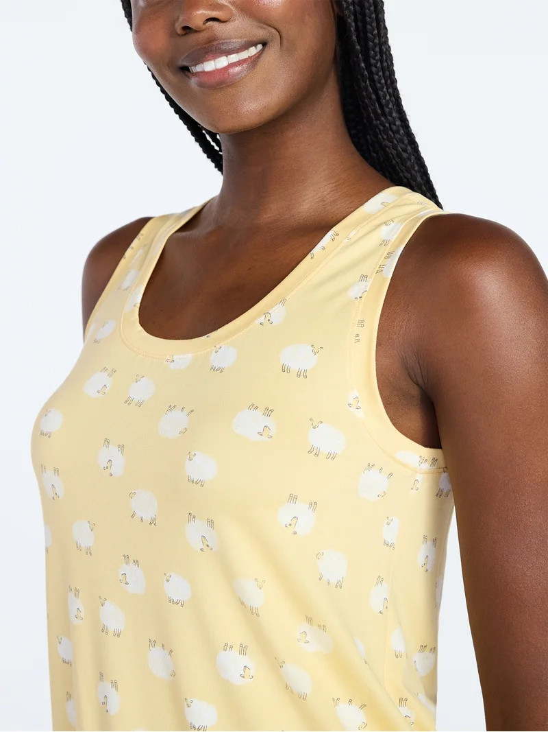 Joyspun Women's Tank Top and Shorts Pajama Set, 2-Piece, Sizes XS-3X | Walmart (US)