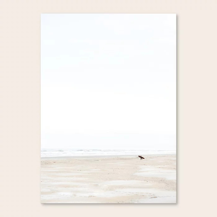 The Lone Surfer | Fine Art Surf Beach Photography | Wanderlust At The Ocean Canvas Print by Raisazwa | Society6