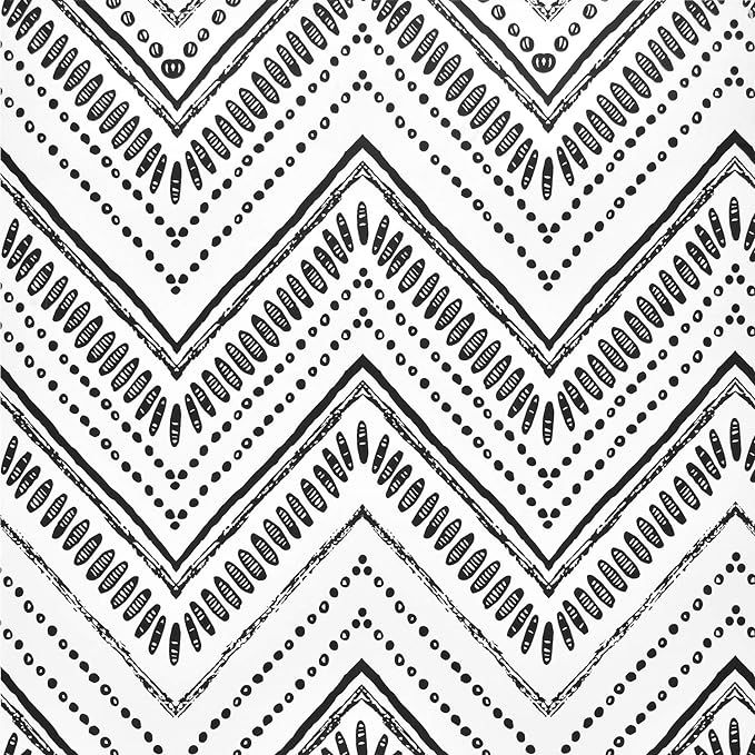 Caltero Modern Circle Oval Stripe Wallpaper 17.7" x 118" Black White Contact Paper Stripe Peel an... | Amazon (US)