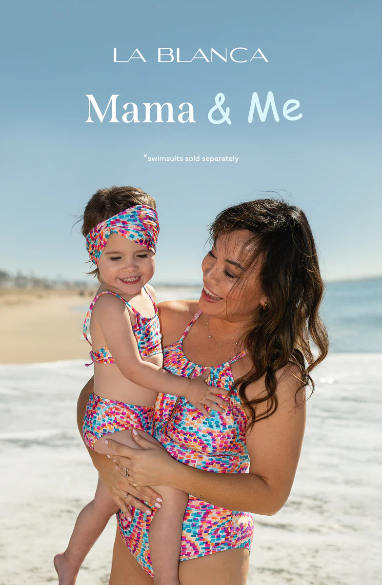 Mama & Me Pebble Beach High Neck Top and Hipster Bottom Set - FINAL SALE | La Blanca Swim