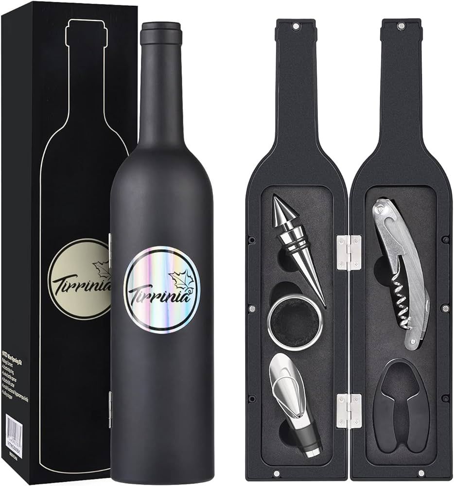 Wine Bottle Accessories Gift Set - Wine Opener Kit Corkscrew Screwpull, Stopper, Aerator Pourer, ... | Amazon (US)