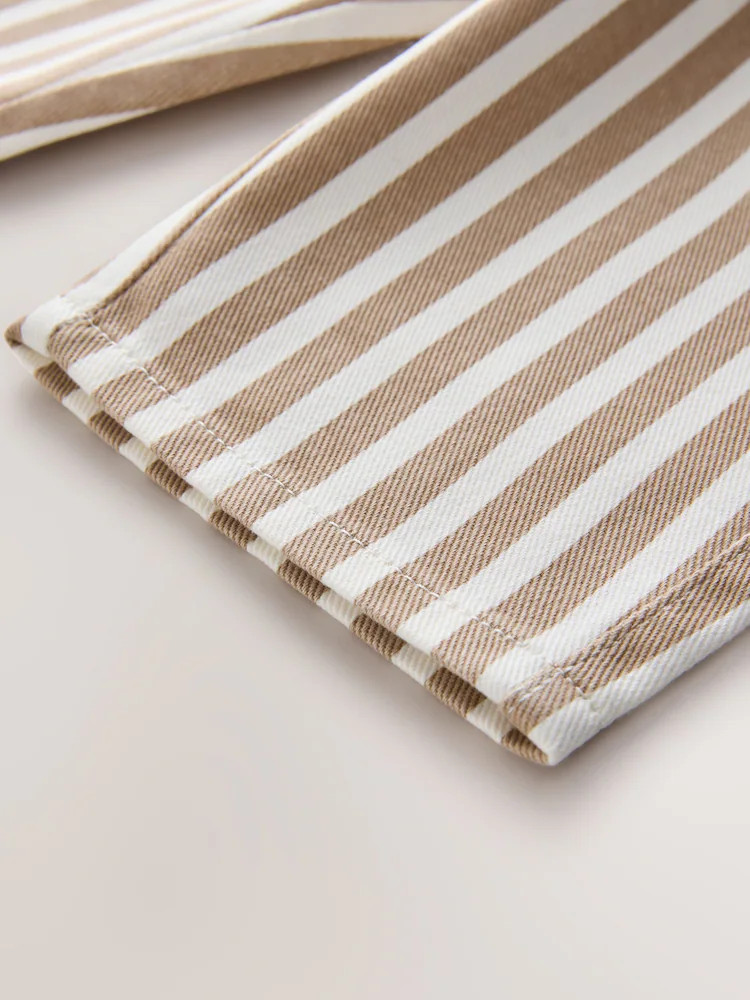 Tan/White Stripe Pull On Wide Trousers (3mths-7yrs) | Next US