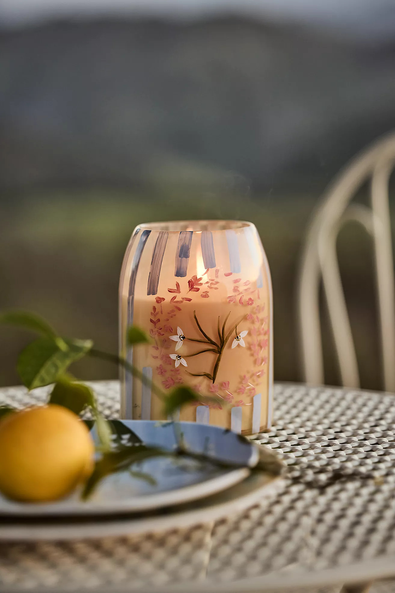 Floral Stripe Candle | Terrain