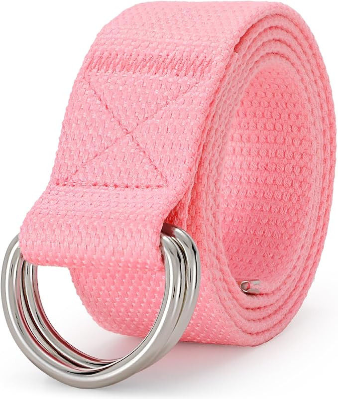 WHIPPY Mens Canvas Belt with Metal Double D-ring 1 1/2" Wide Plus Size Unisex Web Cloth Casual Be... | Amazon (US)