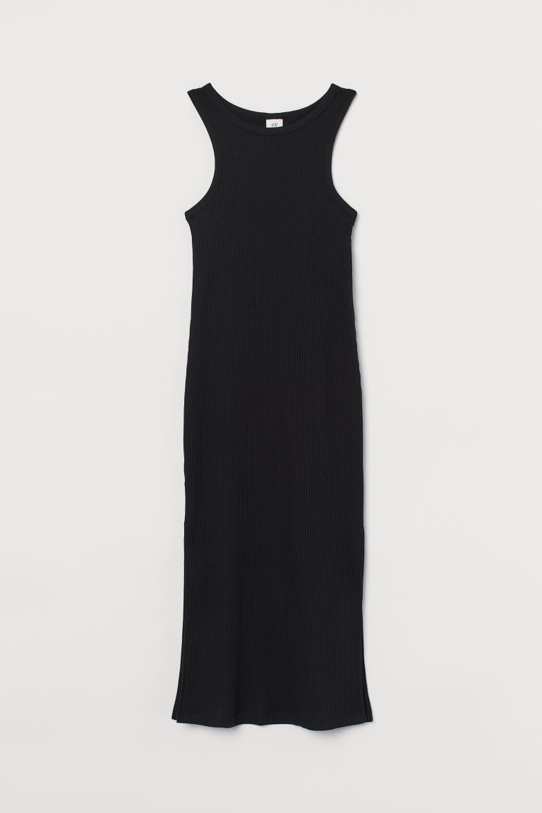 H & M - Ribbed Dress - Black | H&M (US + CA)