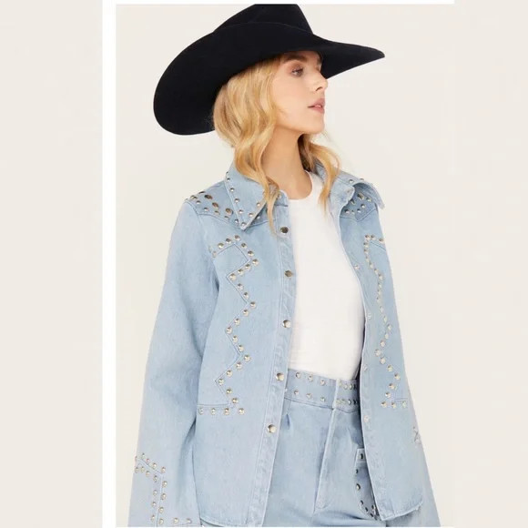 Understated Leather Women's Bluegrass Studded Denim Western Jacket | Poshmark