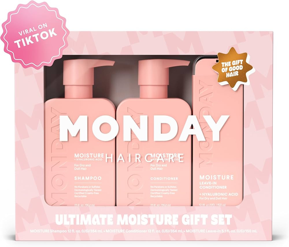 Monday Giftset - Moisture 12oz Shampoo & Conditioner Set & Moisture 5.1oz Leave-In Conditioner | Amazon (US)