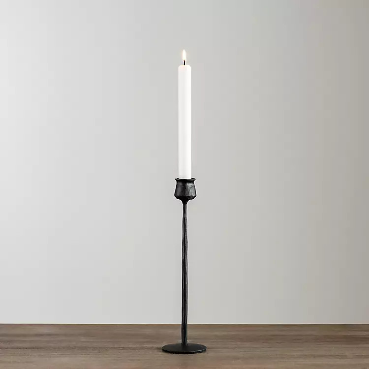 Black Textured Taper Candle Holder, 12 in. | Kirkland's Home