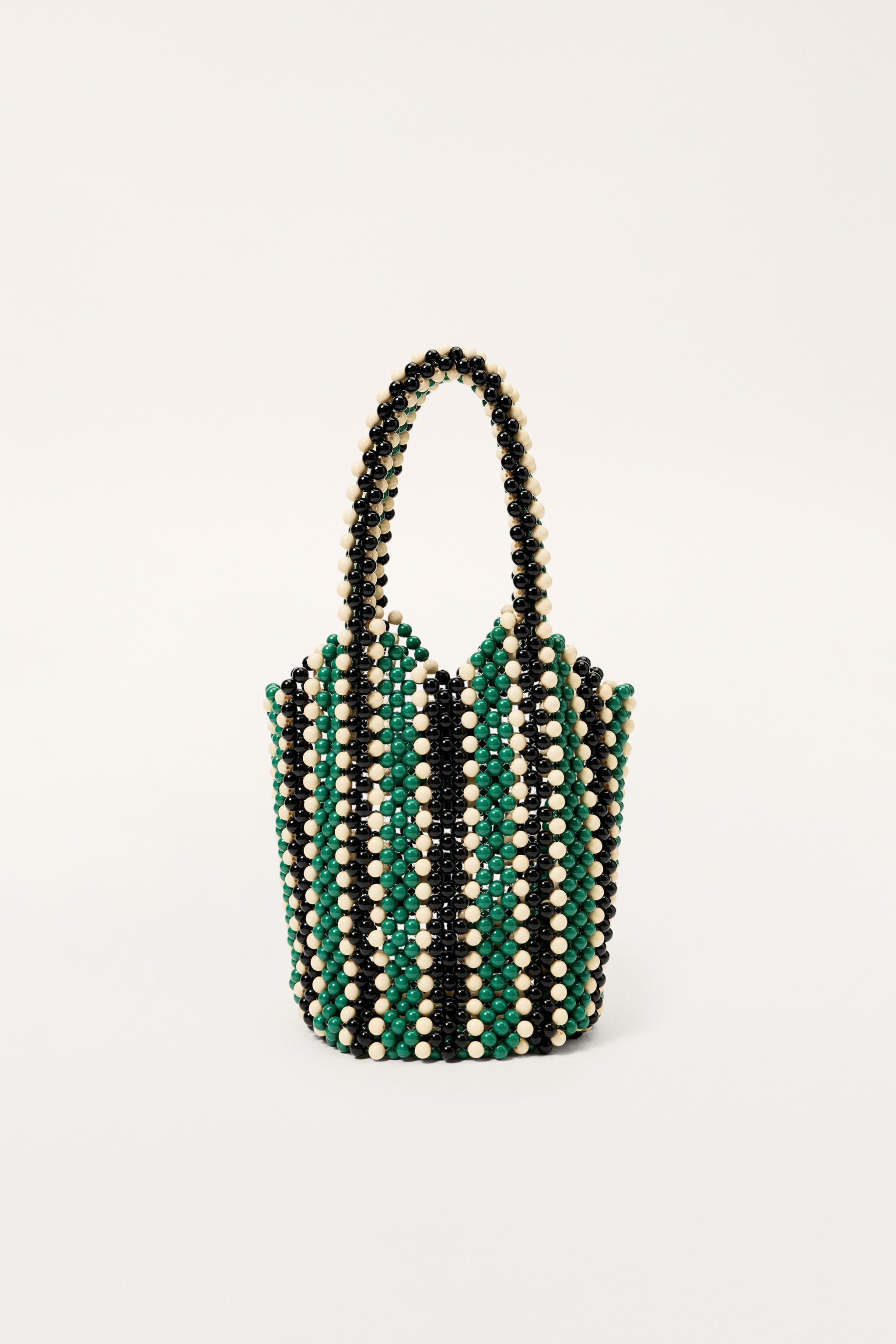 LIMITED EDITION STRIPED BEADED BUCKET BAG | Zara UK
