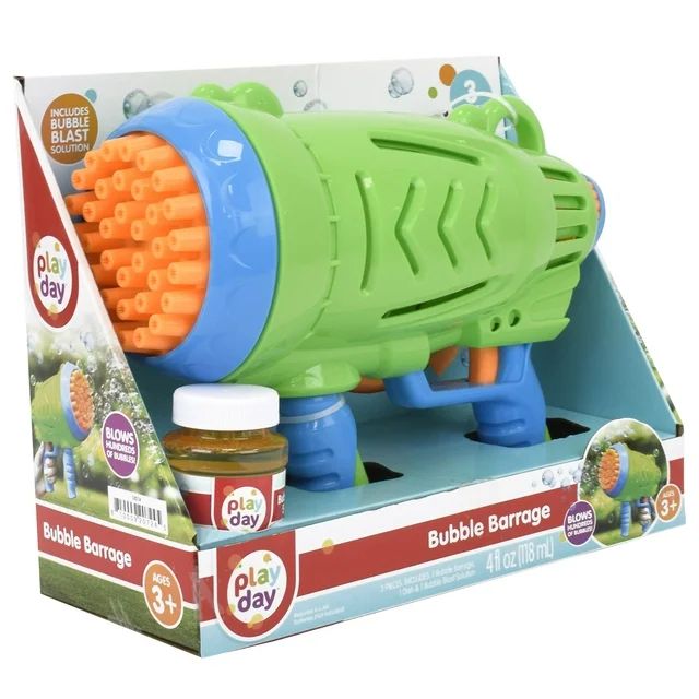 Play Day Bubble Barrage, Includes 4oz Solution & Drip Tray - Unisex, Children Ages 3+ | Walmart (US)