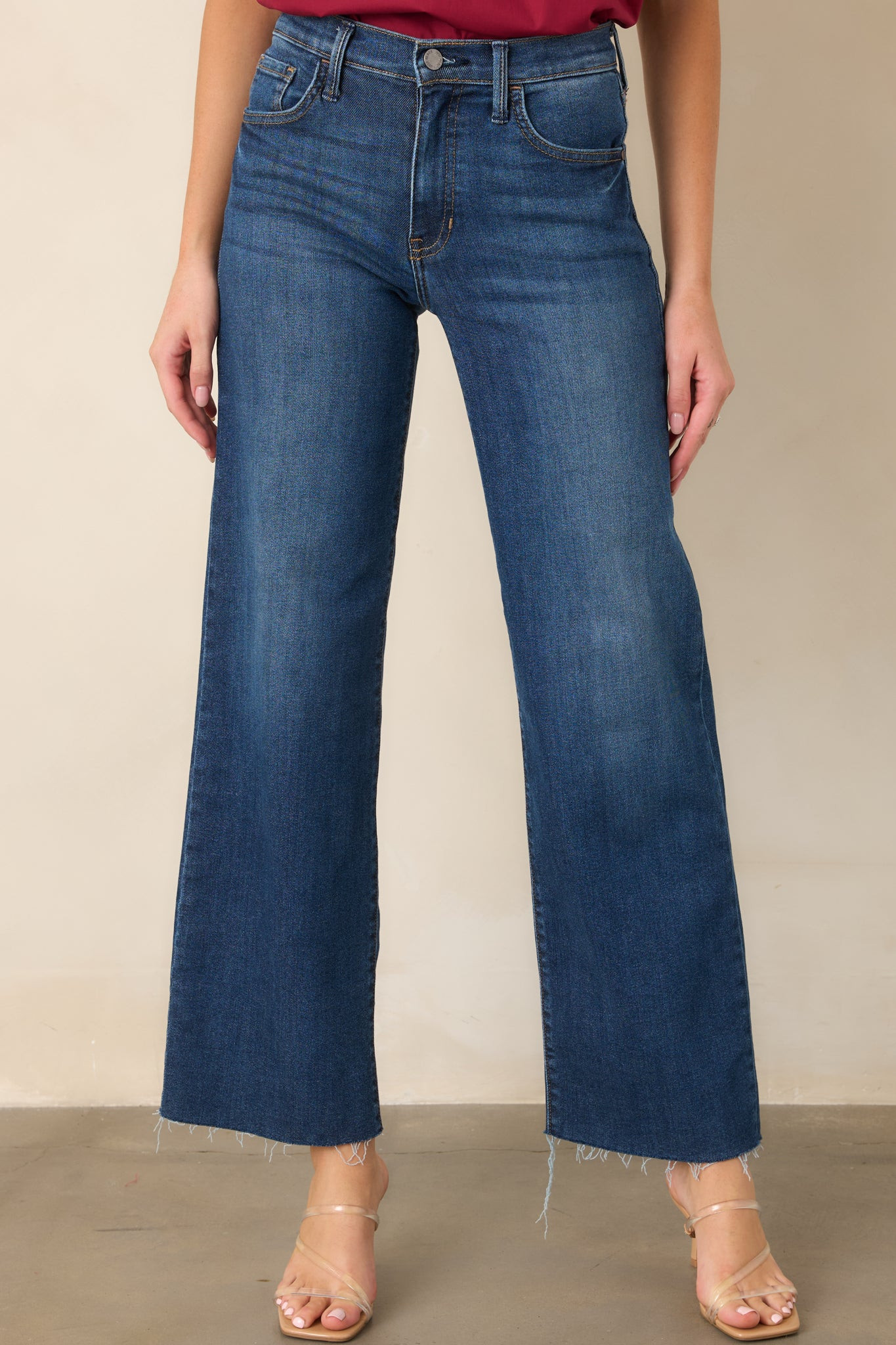 Always On Time Dark Wash Straight Leg Jeans 24 / Dark Wash | Red Dress