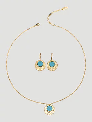 Disc Pendant Necklace with Earring Set | Wrangler