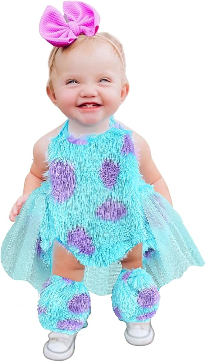 NIKDUCK Baby Girls Toddler Infant Christmas Costume Suit Baby Infant Hairy Jumpsuit Headband + Le... | Amazon (US)