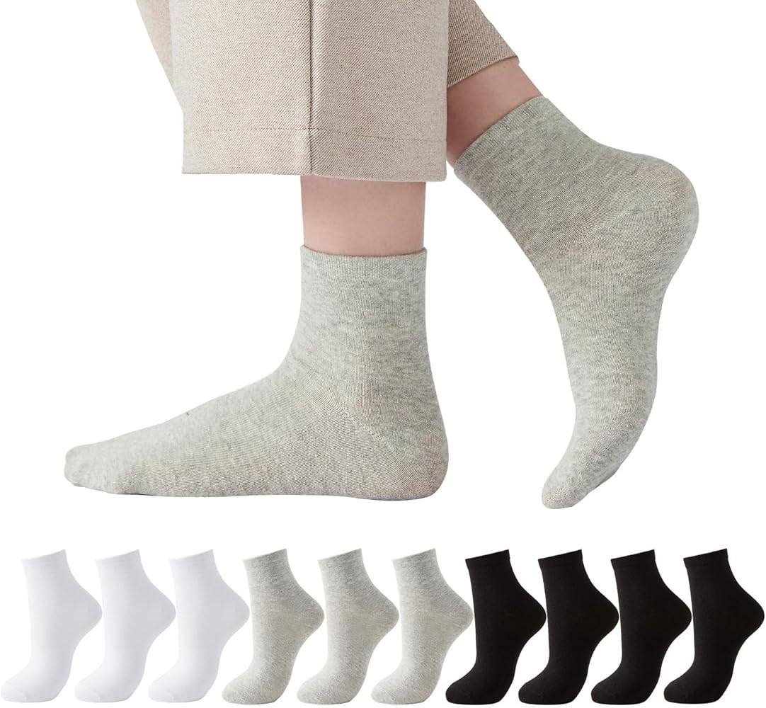 J-BOX Women Cotton Crew Socks,10-Pairs Thin Casual Dress Socks for Business,Trouser, Breathable S... | Amazon (US)