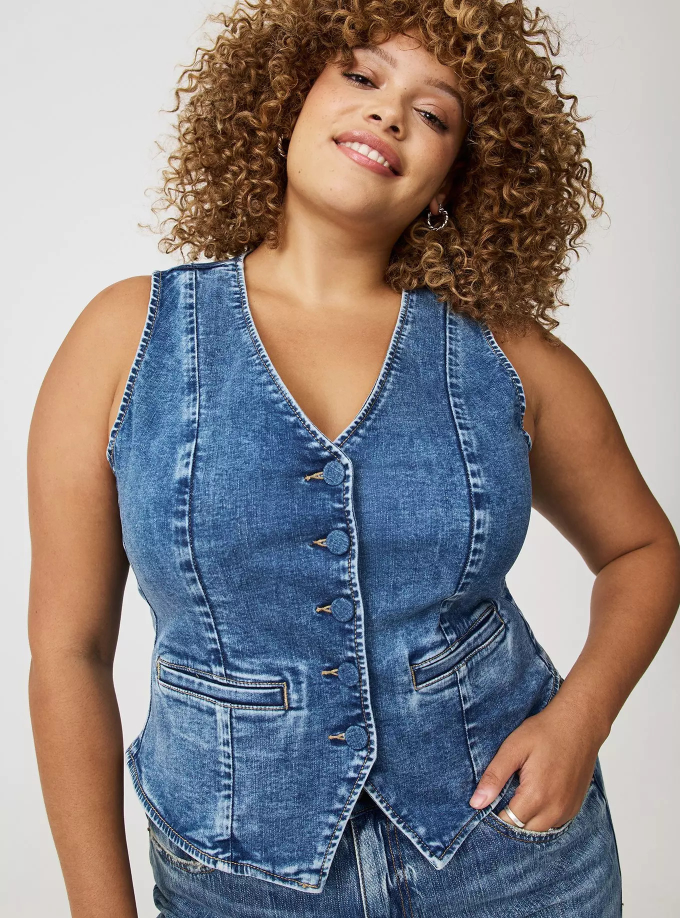 Super Soft Denim Vest | Torrid (US & Canada)