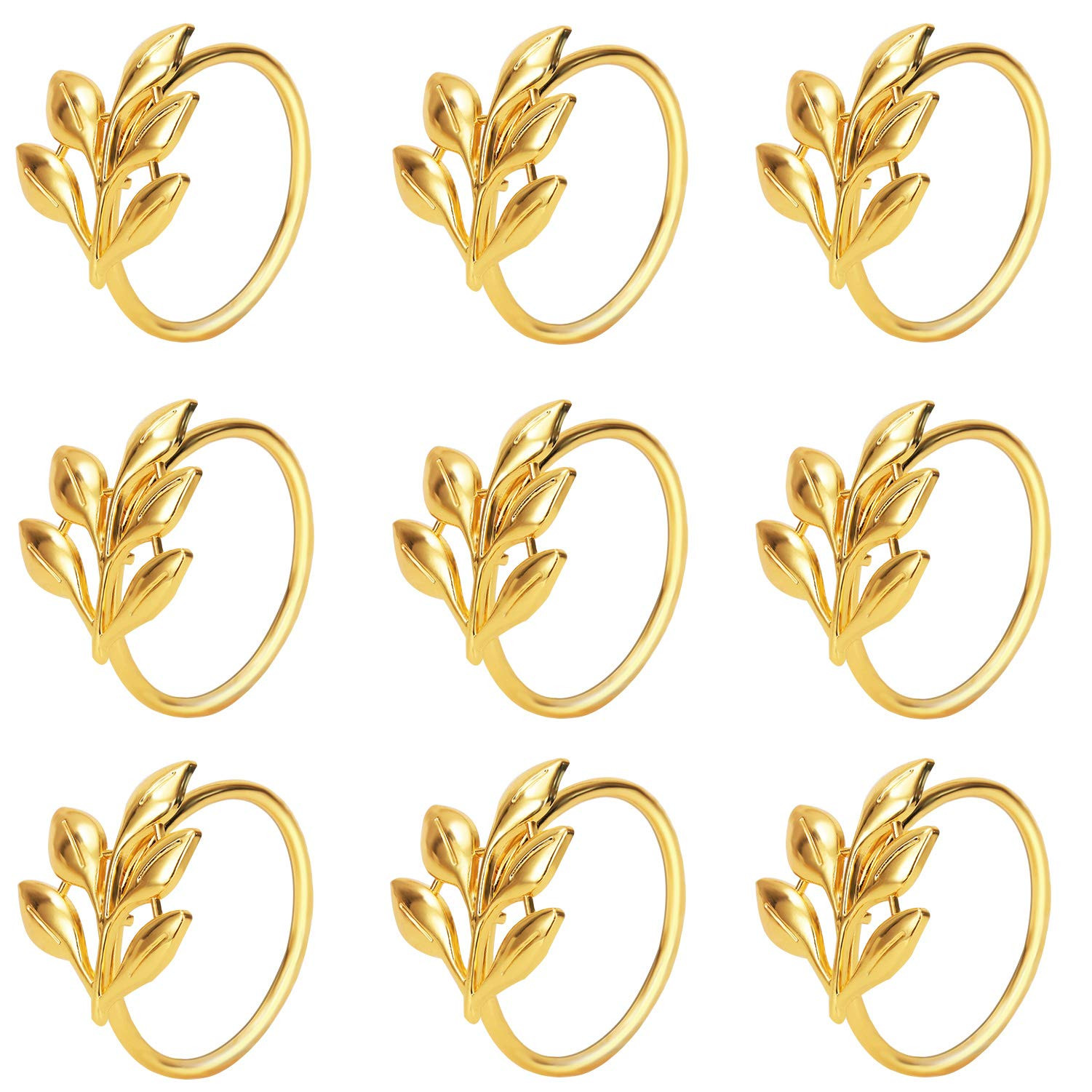 KPOSIYA Set of 20 Leaf Napkin Rings Metal Gold Napkin Holder Table Napkin Rings for Dinning Table... | Amazon (US)