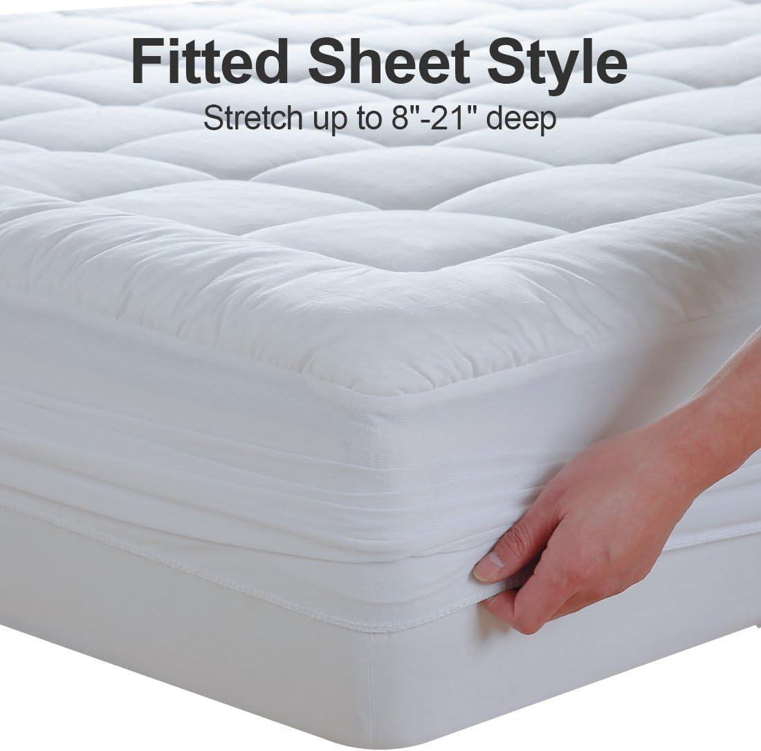 EASELAND King Size Mattress Pad Pillow Top Mattress Cover Quilted Fitted Mattress Protector Cotto... | Amazon (US)