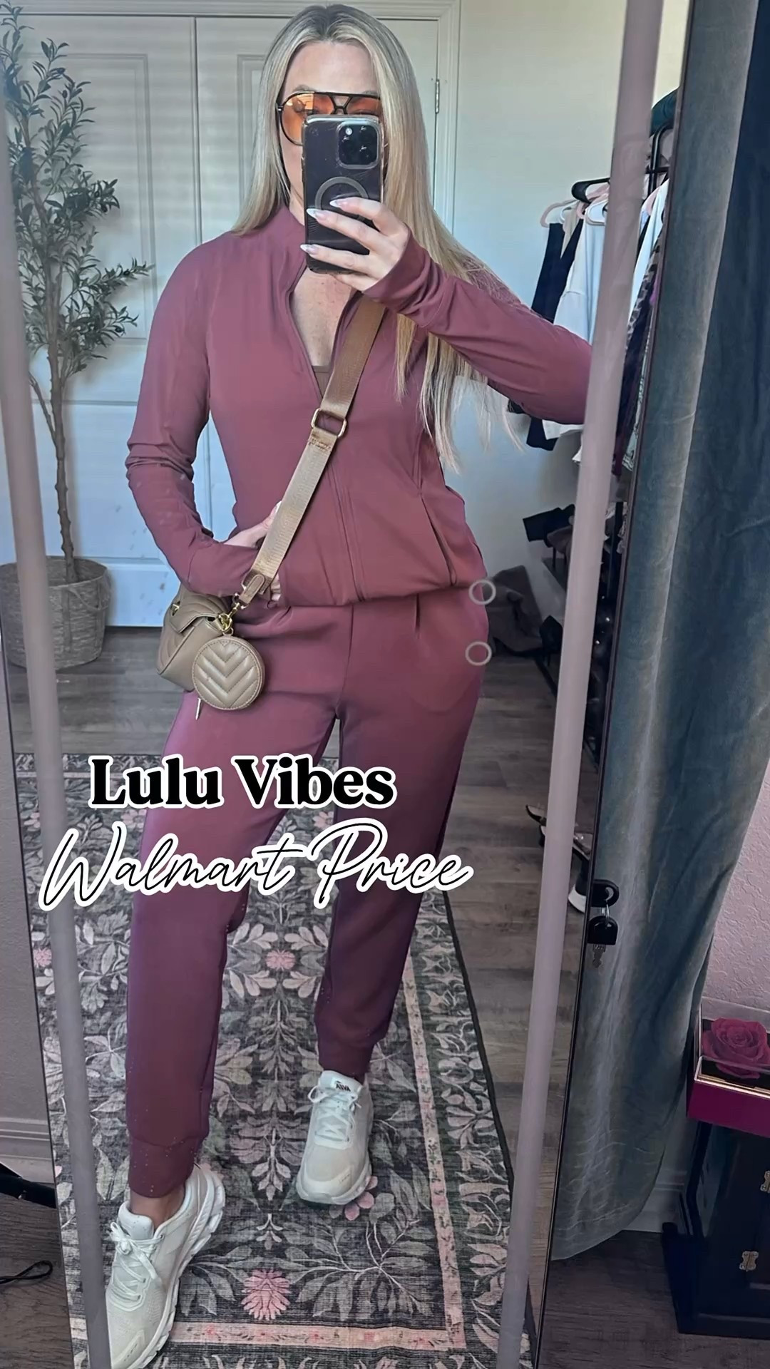 This Walmart 2-piece jogger set is giving full Lulu vibes 😍
Buttery soft, super flattering, and SO comfortable.

✔️ Pants have pockets
✔️ Jacket has zip pockets
✔️ Perfect for errands, travel, or lounging
✔️ Easy throw-on outfit

| 5’5” 138lbs Size 4 |
Wearing Size Small *runs big size down if you want a tighter fit. 😌 If I would buy again I would size down. 

Paired it with these Avia white On Cloud dupes — under $30 and insanely comfy 

	👇 Shop the full look 🔗
	 Grab it before it sells out 🏃‍♀️


#WalmartFinds #WalmartFashion #AthleisureWear #LuluDupe #EverydayOutfits #ComfyStyle #MomStyle #ActivewearLooks #BudgetFinds #CasualChic #LTKStyle #AmazonFinds #Over40Style #CoolMomVibes

#LTKOver40 #LTKmomlife #LTKActive