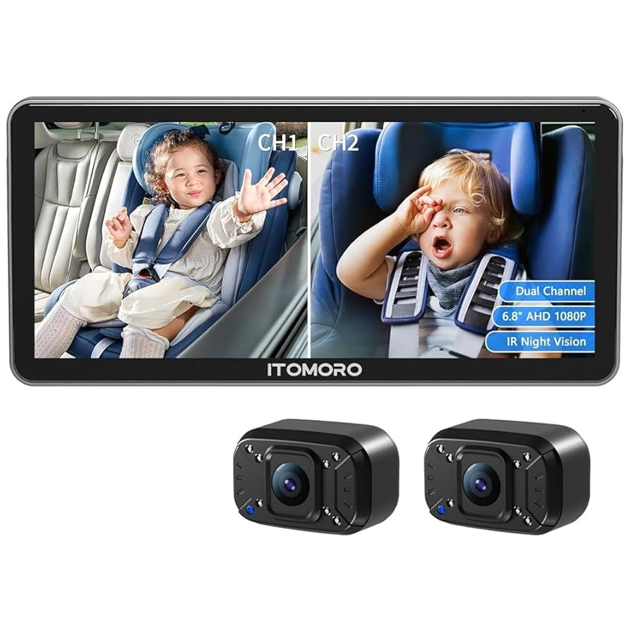 Itomoro Baby Car Camera Dual-Channel 6.8 inch HD 1080P Display with 2 IR Night Vision, Easily Ins... | Amazon (US)