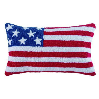 Transpac Polyester 24" Red White and Blue 4th of July Patriotic Rectangular Flag Pillow | Target