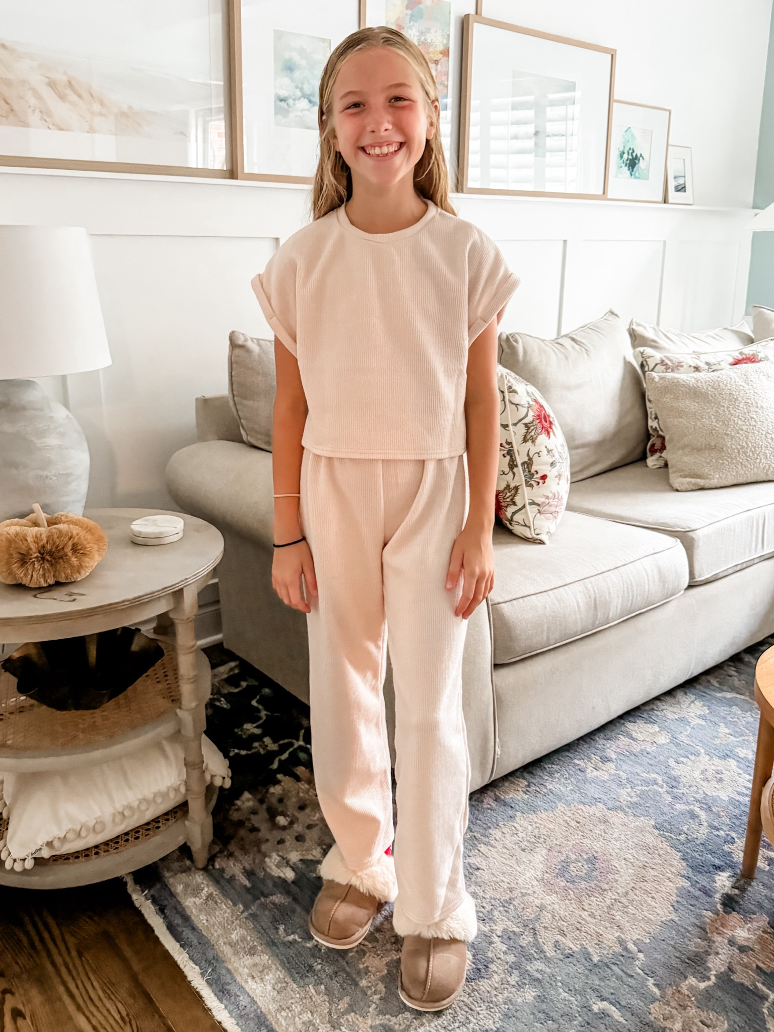 Livvy LOVES this adorable knit set!
She is wearing size 10Y in color Apricot.

Tween girl basic casual knitted solid top and pants set 
Casual knit set for Tween girls
Cozy fluffy fashion slippers 
Warm soft house slippers
Faux fur slippers for women
Women’s slippers 

#LTKFamily #LTKStyleTip #LTKKids