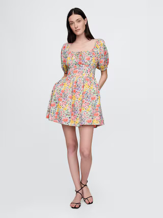 Puff-Sleeve Mini Dress | Gap (US)