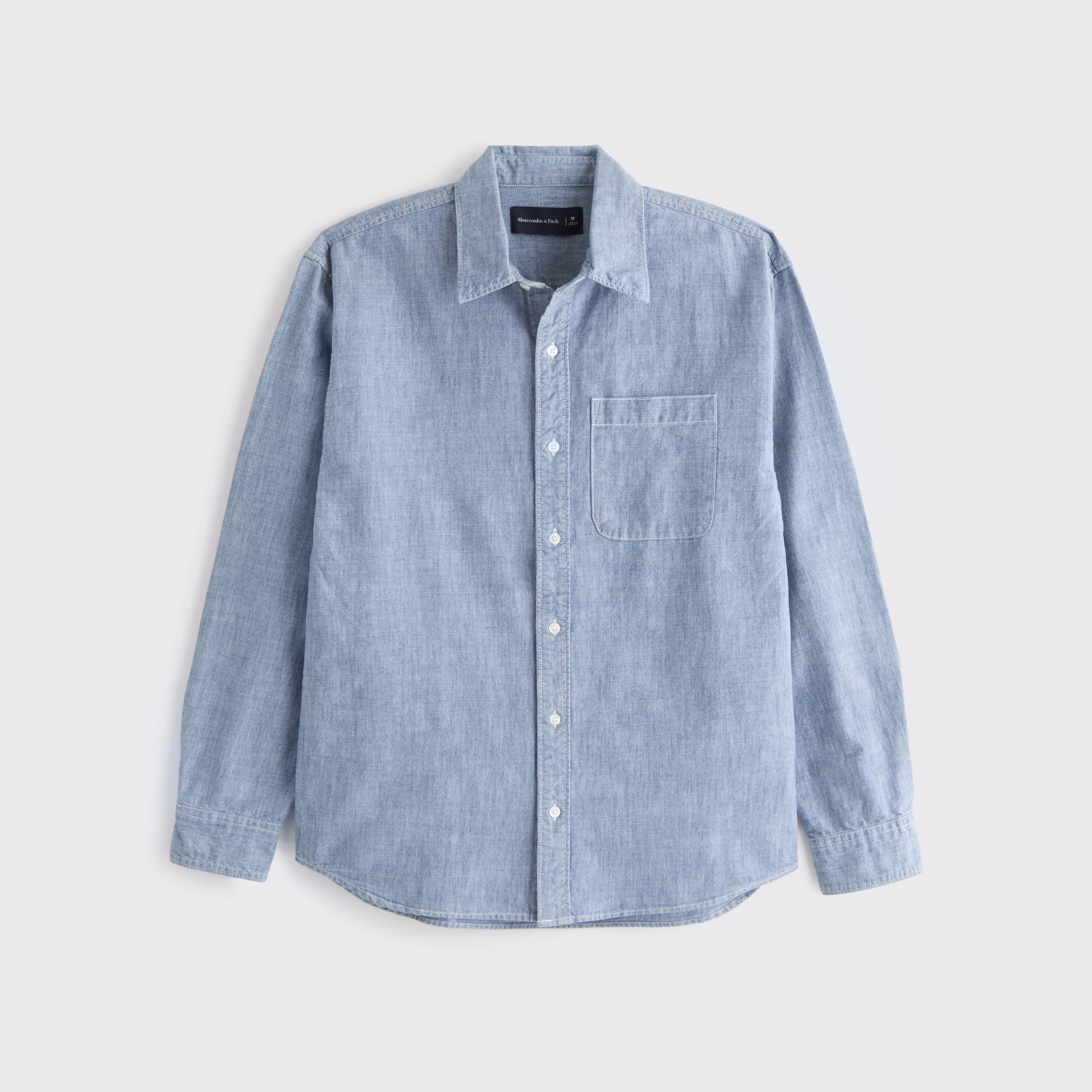 Chambray Button-Up Shirt | Abercrombie & Fitch (US)
