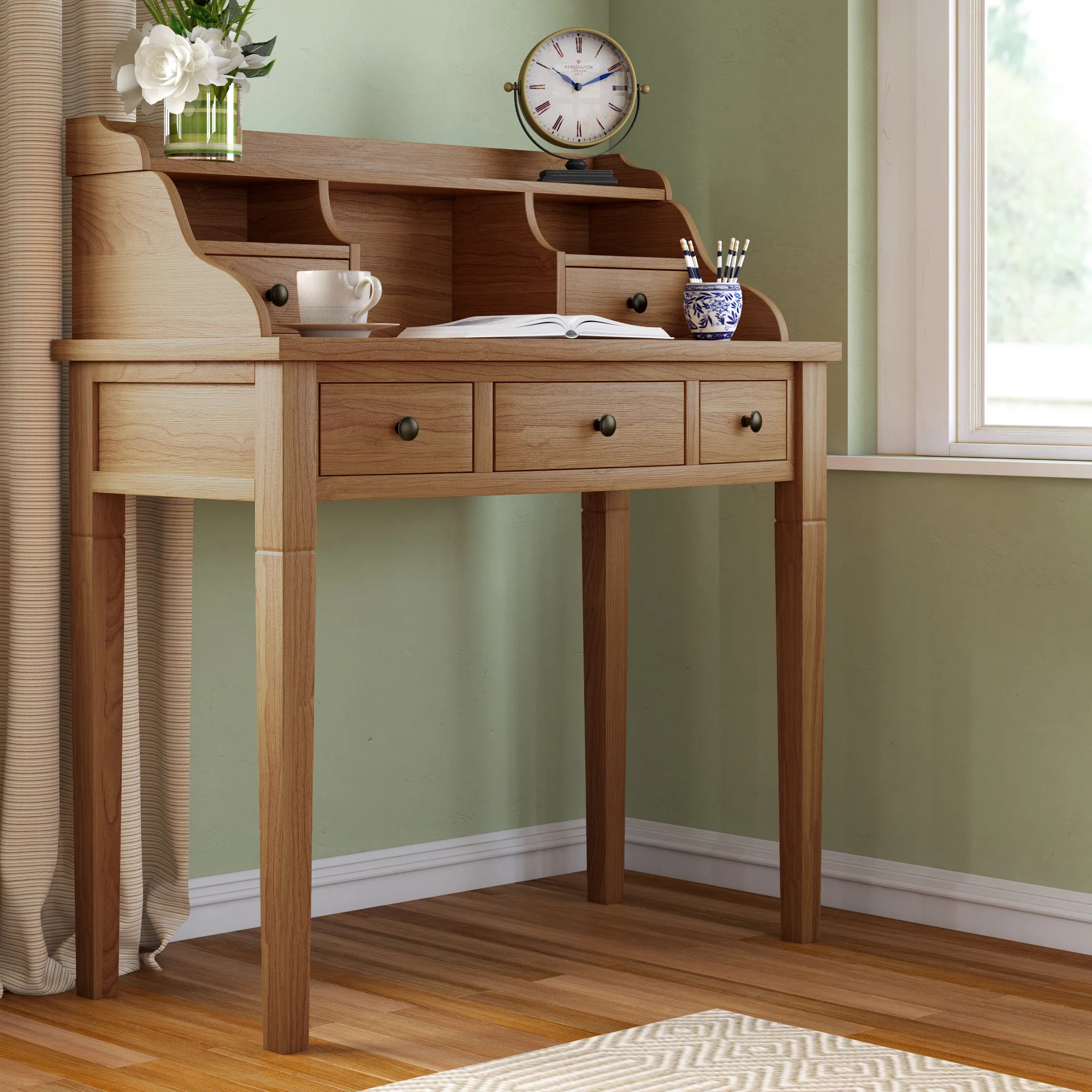 Paignt Secretary Desk with Hutch | Wayfair North America