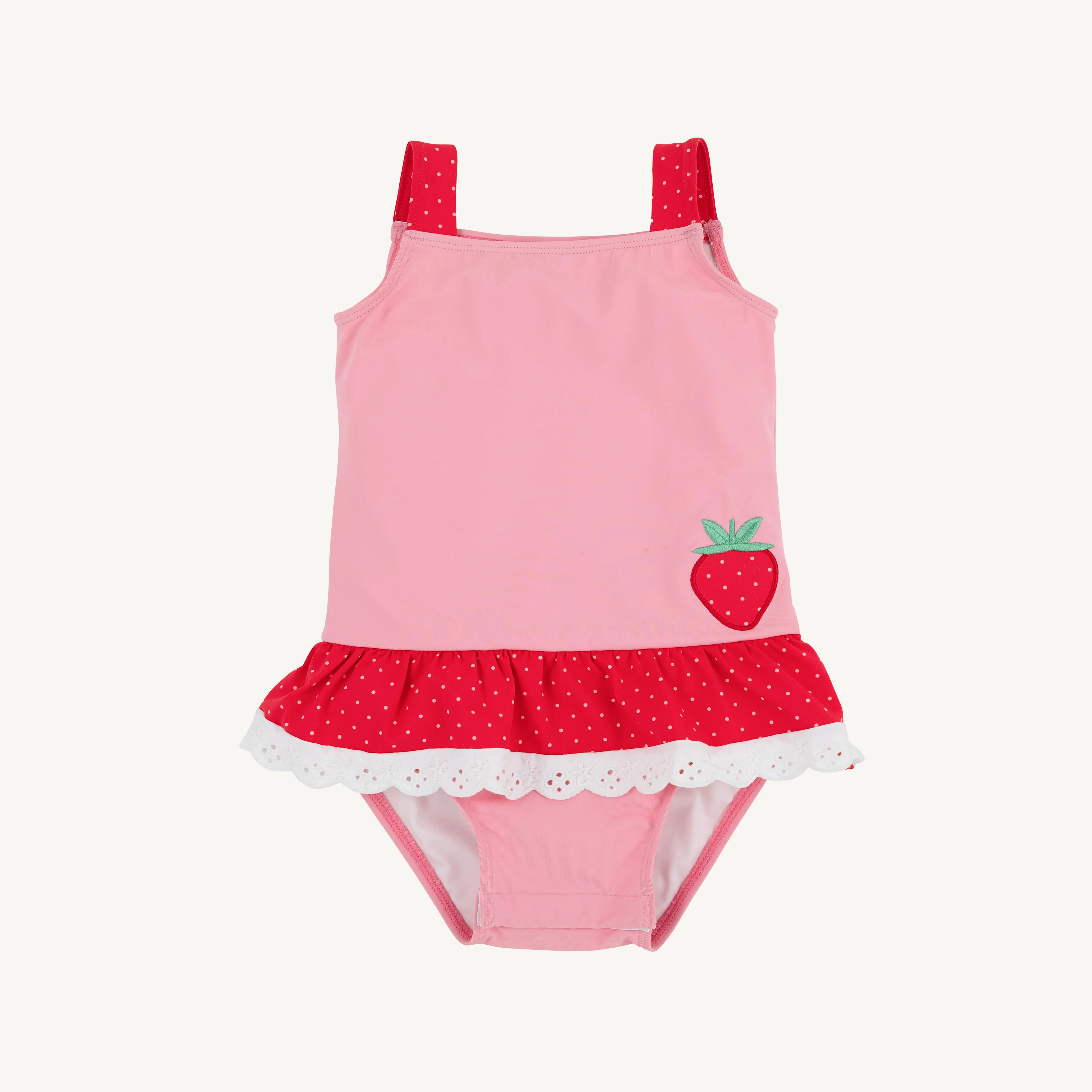 Grace Bay Bathing Suit - Hamptons Hot Pink & Richmond Red with Strawbe | The Beaufort Bonnet Company
