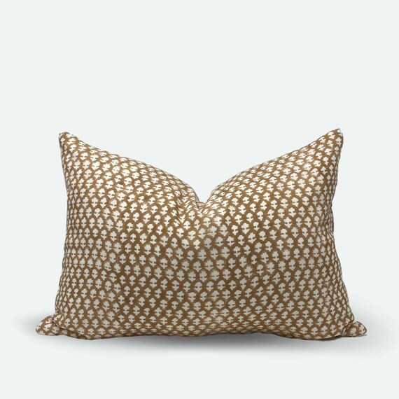 Medium Lumbar Pillow Cover  Floral Bloom Block Print | Etsy | Etsy (US)