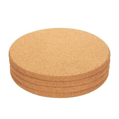 4-Pack Cork Trivet Set - Round Corkboard Placemats Kitchen Hot Pads for Hot Pots, Pans, and Kettl... | Target