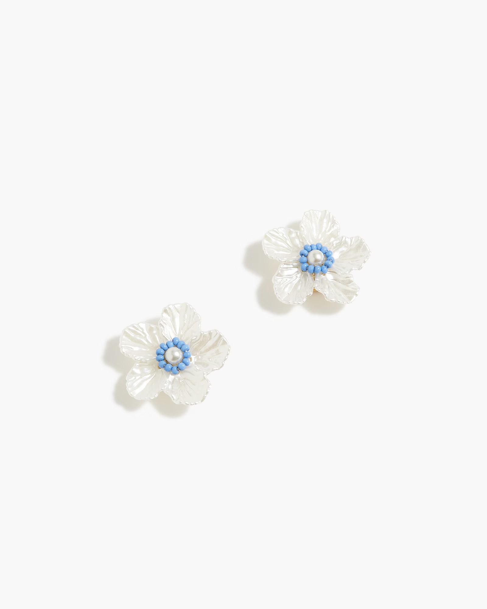 Pearl flower stud earrings | J.Crew Factory