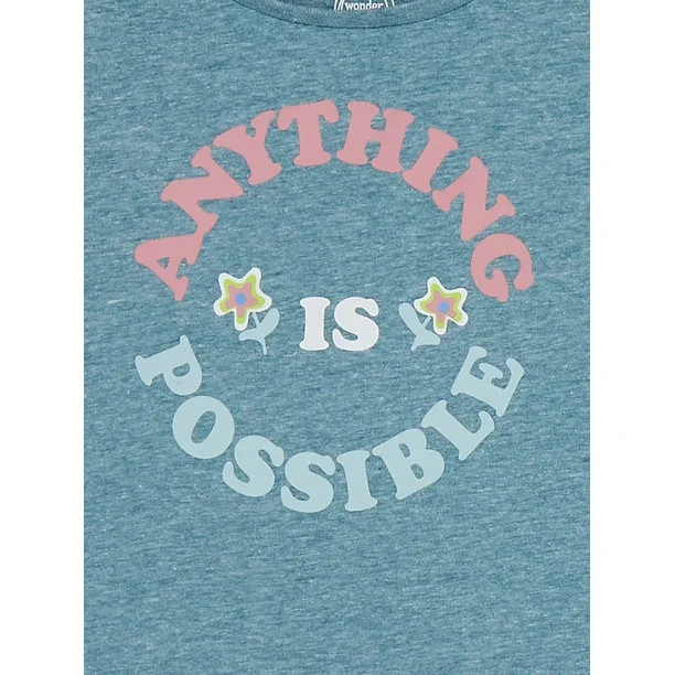 Wonder Nation Girls Short Sleeve Graphic Tee, Sizes 4-18 & Plus | Walmart (US)