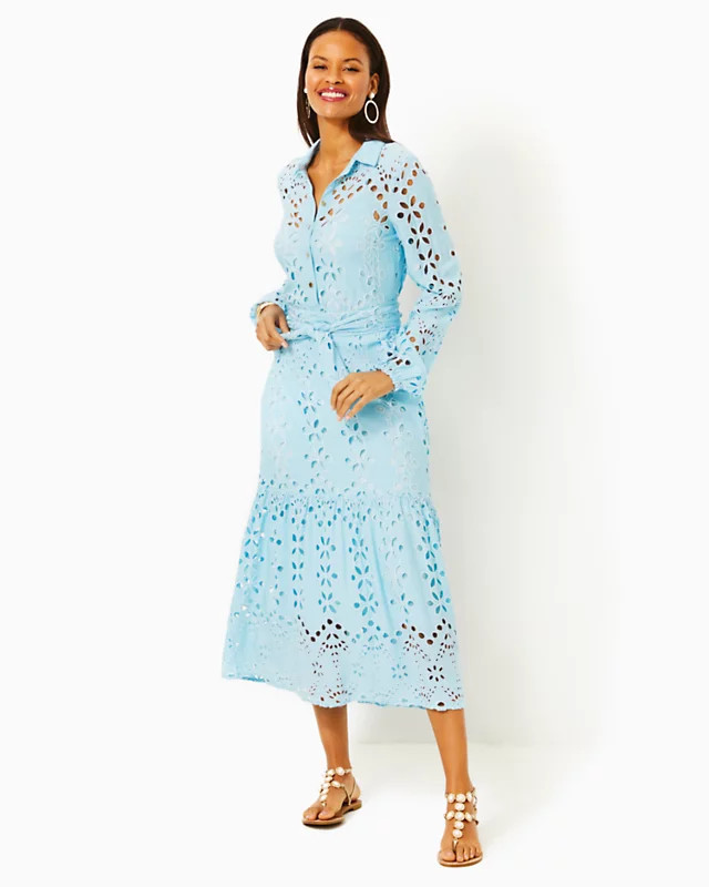 Zia Eyelet Midi Shirtdress | Lilly Pulitzer | Lilly Pulitzer
