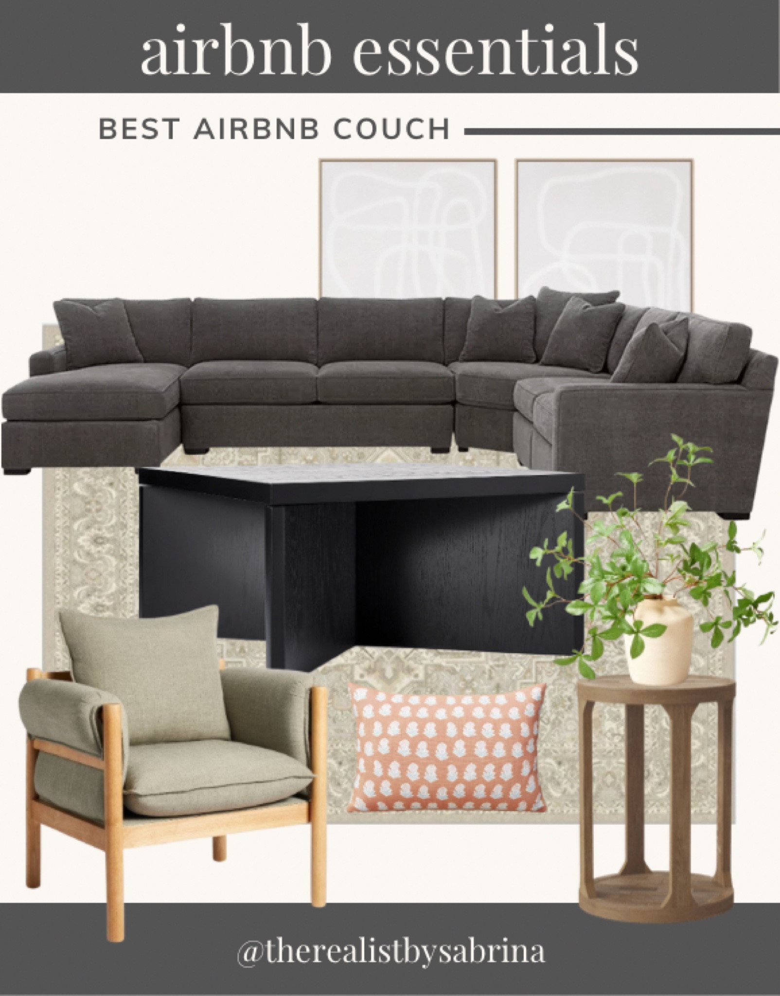 Airbnb couch. Airbnb furniture. Airbnb decor. Airbnb living room design. Short-term rental. Vrbo. 

#LTKhome #LTKFind
