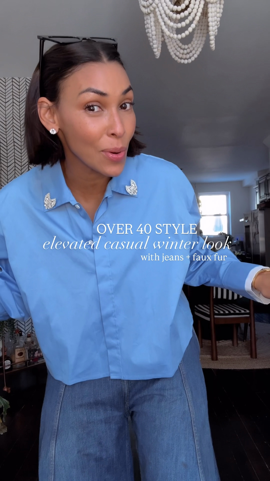 Elevated casual winter look with jeans and a faux fur 

#LTKNYFW #LTKgrwm #LTKOver40