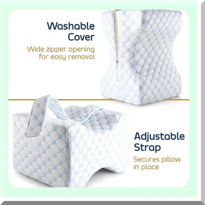 CoolSleep Knee Support Pillow - Orthopedic Leg Cushion for Side Sleepers with Adjustable Strap and Cooling Cover - Comfy Sleep Aid for Knee Surgery Re | Wayfair North America