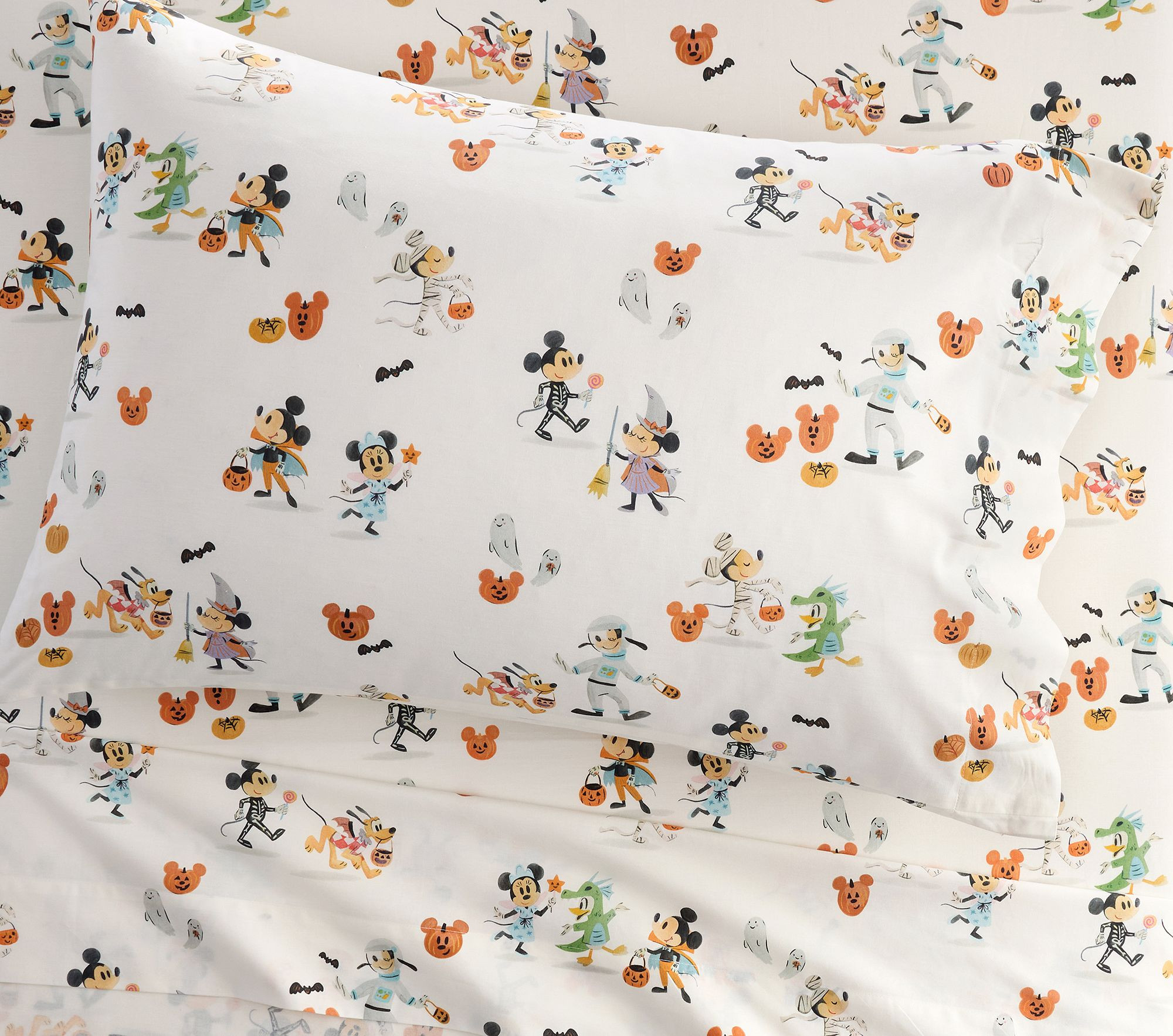 Mickey & Friends Halloween Organic Sheet Set | Pottery Barn Kids