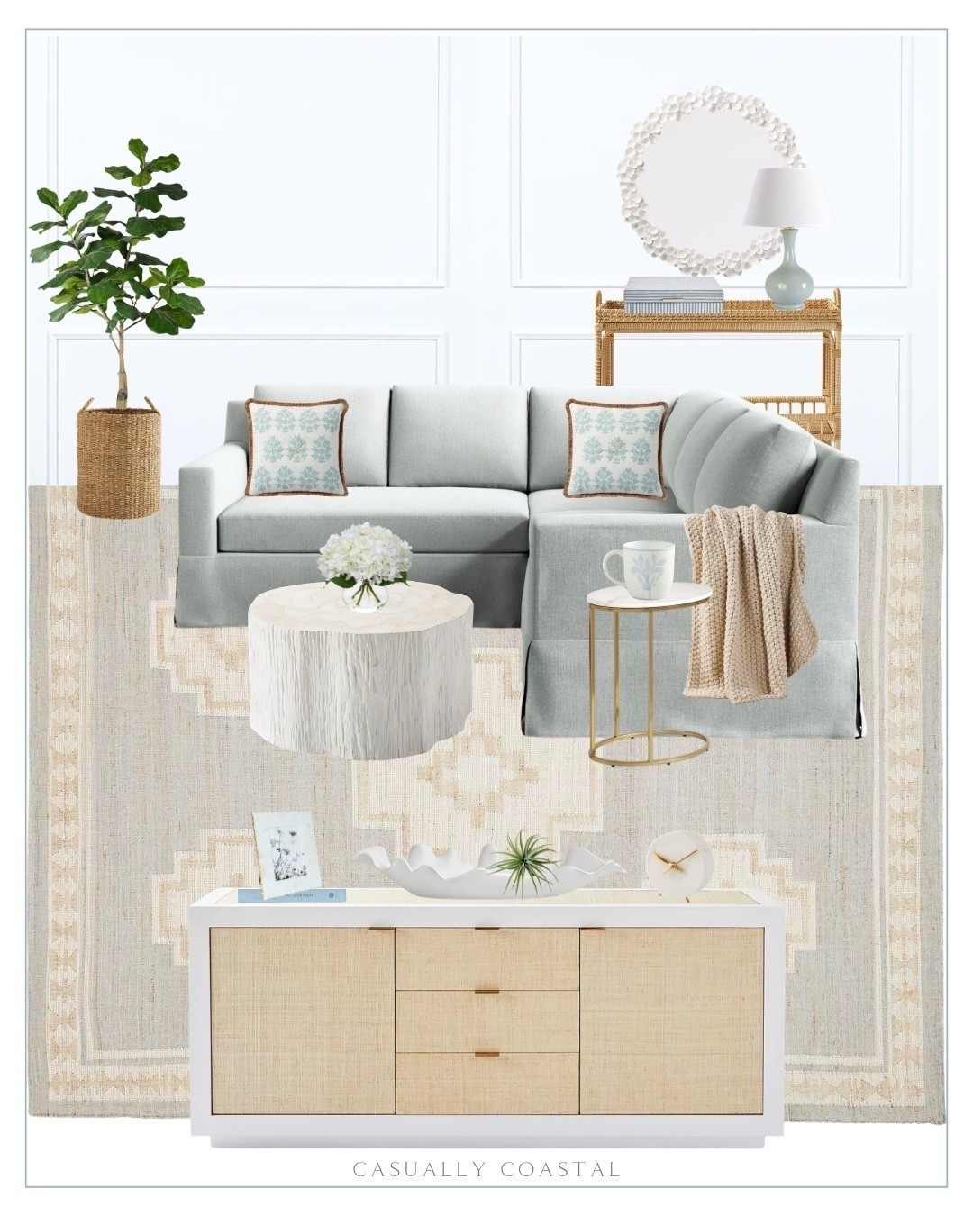 Coastal Living Room Design

Coastal home, coastal rug, coastal mirror, coastal pillow cover, coastal throw blanket, coastal sofa, pottery barn sofa, L- shaped sectional, Serena & lily rug, 8x10 rug, coffee table, coastal sideboard, Serena & lily pillow cover, bar cart, round mirror, oval marble C-table, drink table, seed stitch throw blanket, faux fiddle leaf fig potted tree, seagrass basket, gourd lamp, ceramic decorative bowl, faux succulent, marble clock, marble and wood photo frame, white hydrangeas, chambray tile stoneware mug, striped woven box, coral round mirror, raffia square end table

#LTKHome #LTKSaleAlert