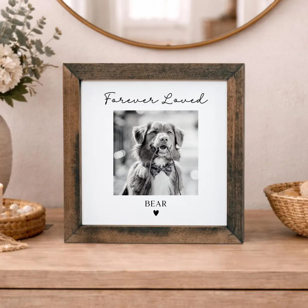 Dog Memorial Wooden Picture Frame, Pet Remembrance Gift, Custom Loss Keepsake, Sympathy Gifts, Pu... | Etsy (Global)
