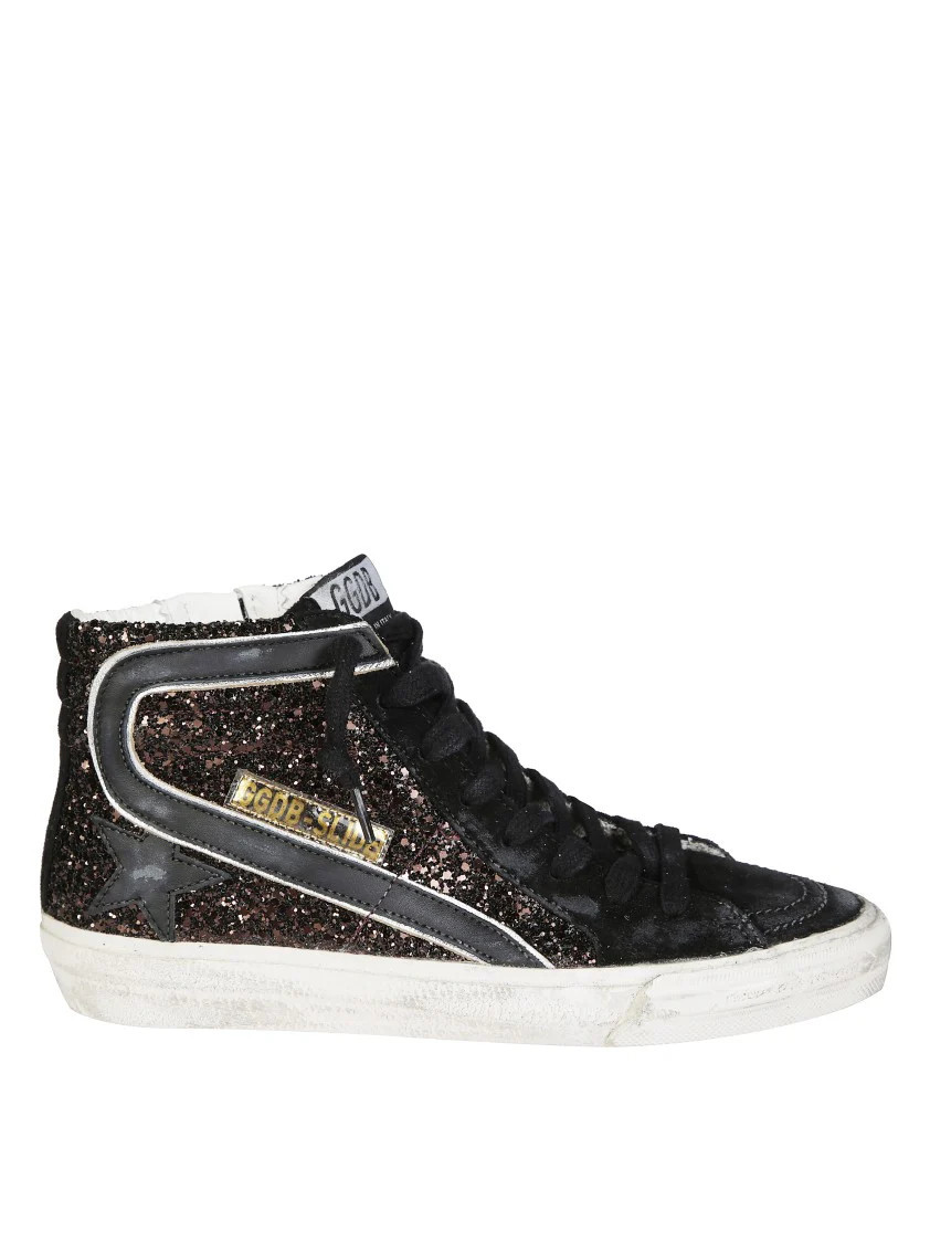 High-Top Sneakers With Glitter Upper | Shop Simon