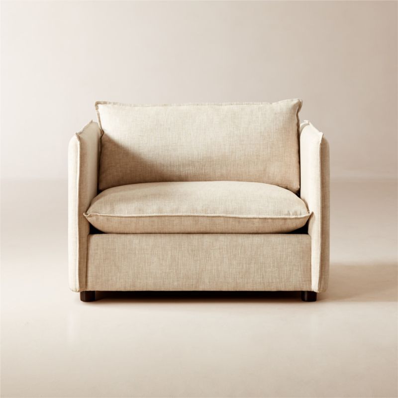 Corroy Natural Linen Chair and a Half | CB2 | CB2