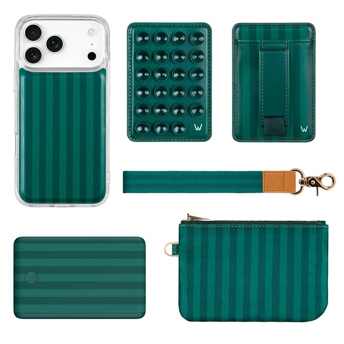 Evergreen Stripe Walli Boost Bundle | Walli Cases