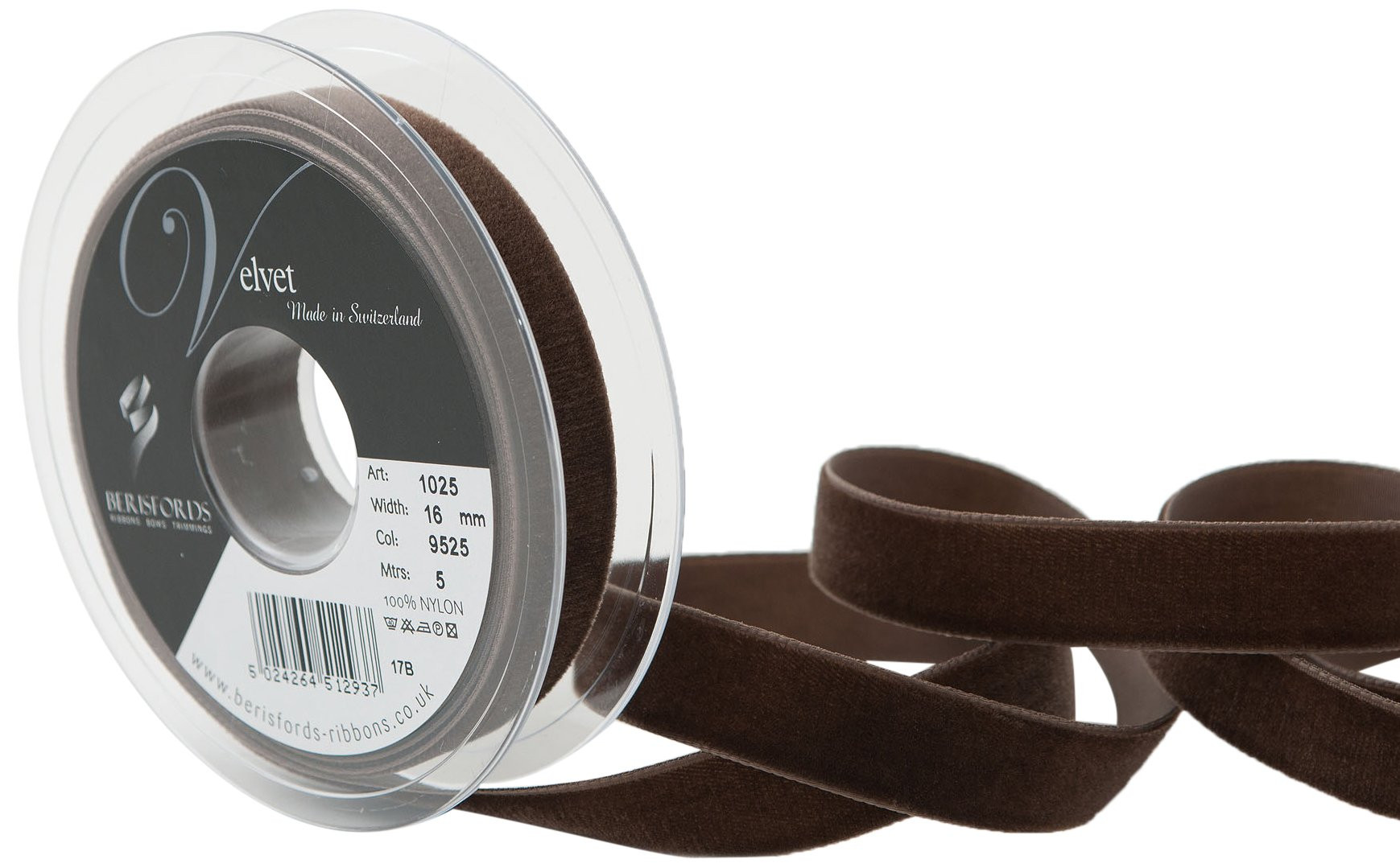 Berisfords Velvet Ribbon, Brown, 10.2 x 2.1 x 10.2 cm | Amazon (UK)