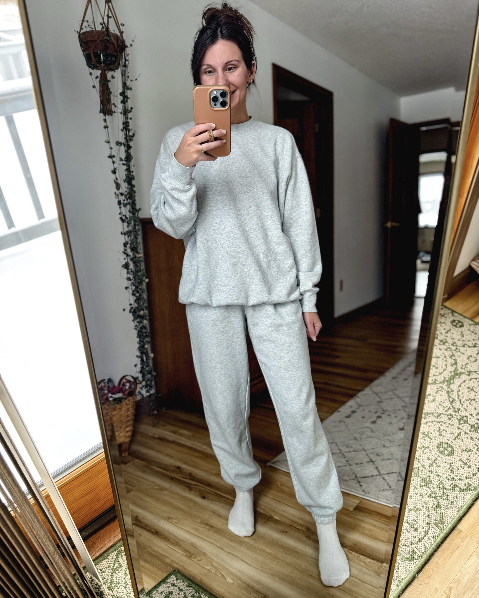 xs in the crewneck and sweatpants. I bought this set before Thanksgiving and have LIVED in them this winter ✌🏽🙌🏽

#LTKootd #LTKgrwm #LTKPetite