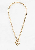 Gold Hammered Heart Toggle Necklace | Maurices