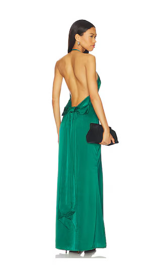 Piper Bow Back Gown in Emerald Green | Revolve Clothing (Global)