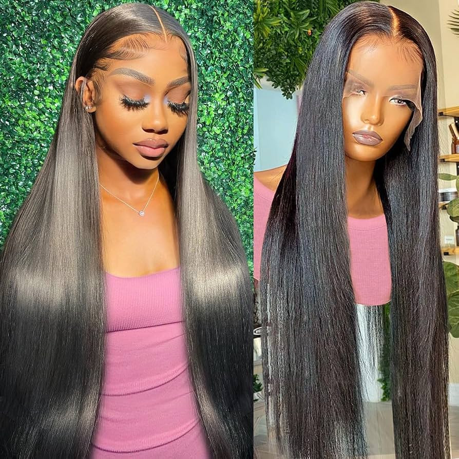 Straight Lace Front Wigs Human Hair 13x4 HD Transparent Lace Frontal Wigs Human Hair Pre-Plucked ... | Amazon (US)