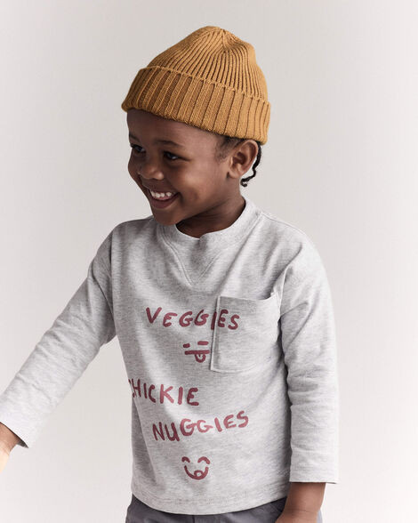 Toddler 'Chicken Nuggies' Long-Sleeve Pocket Graphic Tee - Heather Grey | Carter's Inc