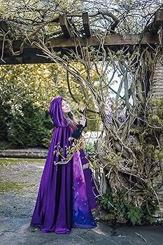 HOMELEX Unisex Black Velvet Adult Cape Full Length Hooded Robe Halloween Cloak | Amazon (US)